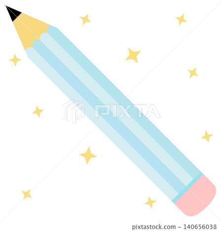 Light Blue Pastel Pencil Icon Flat Design School Supply Illustration Light Blue Pastel Pencil Icon Flat Design School Supply Illustration 140656038