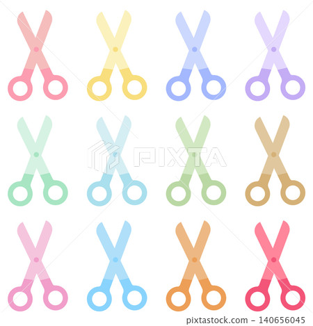 Pastel Scissors Icons Set Flat Design School Supplies Vector Illustration Pastel Scissors Icons Set Flat Design School Supplies Vector Illustration 140656045