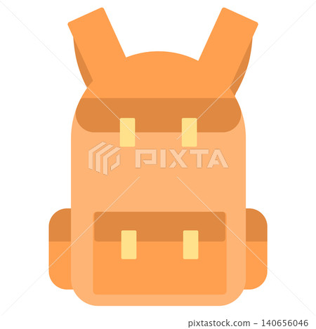 Orange Pastel Backpack Icon Flat Design Isolated School Bag Illustration Orange Pastel Backpack Icon Flat Design Isolated School Bag Illustration 140656046