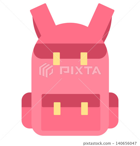 Rose Pink Pastel Backpack Icon Flat Design Isolated School Bag Illustration Rose Pink Pastel Backpack Icon Flat Design Isolated School Bag Illustration 140656047