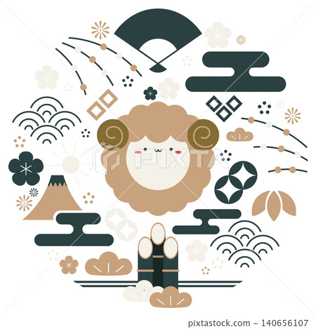 圓羊新年賀卡設計 3 圓羊新年賀卡設計 3 140656107