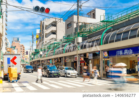 Shopping street in front of Kita-Senju Station, Tokyo 140656277