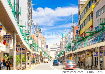 Shopping street in front of Kita-Senju Station, Tokyo 140656278