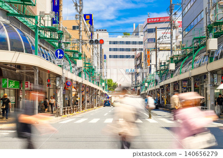 Shopping street in front of Kita-Senju Station, Tokyo Shopping street in front of Kita-Senju Station, Tokyo 140656279
