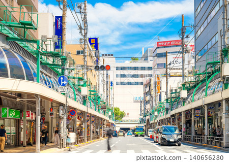 Shopping street in front of Kita-Senju Station, Tokyo Shopping street in front of Kita-Senju Station, Tokyo 140656280