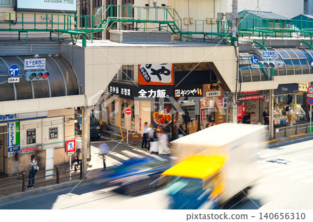 Shopping street in front of Kita-Senju Station, Tokyo 140656310