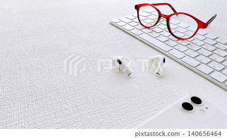 Smartphone, earphones, and copy space Smartphone, earphones, and copy space 140656464