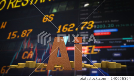 Artificial Intelligence Transforming Global Financial Markets 3d render. Artificial Intelligence Transforming Global Financial Markets 3d render. 140656594