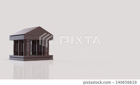 Wooden Classical Bank Building Finance Concept 3d render. 140656619
