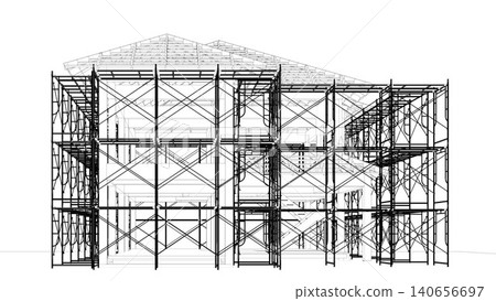 3D illustration of building and construction 3D illustration of building and construction 140656697