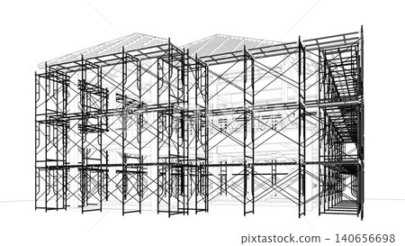 3D illustration of building and construction 3D illustration of building and construction 140656698