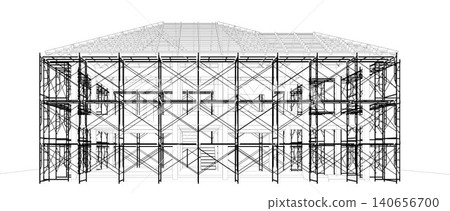 3D illustration of building and construction 3D illustration of building and construction 140656700