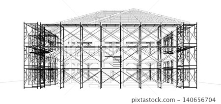 3D illustration of building and construction 3D illustration of building and construction 140656704