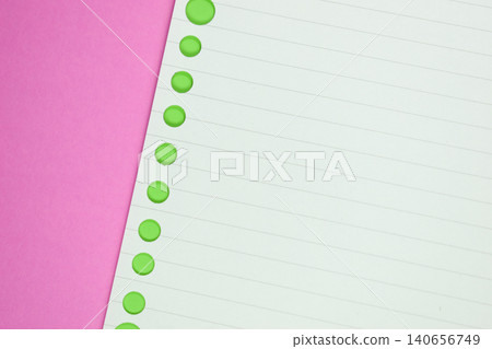 line paper texture on pink background,  blank sheet notebook 140656749