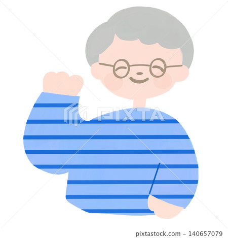 手繪插圖,一位戴著眼鏡的老婦人正在揮手。 手繪插圖,一位戴著眼鏡的老婦人正在揮手。 140657079