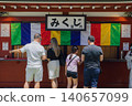 Foreign tourists drawing fortune slips 140657099