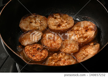 White eggplant grilled with ginger and soy sauce White eggplant grilled with ginger and soy sauce 140657232