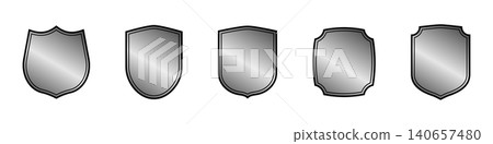 Simple shield-shaped label frame set 140657480