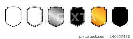Simple shield-shaped label frame set Simple shield-shaped label frame set 140657488