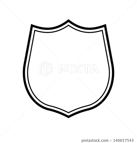 Simple shield-shaped label frame material 140657543