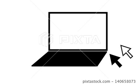Simple laptop illustration material 140658073