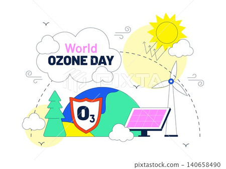 World Ozone Day Illustration Featuring Ozone Layer Protection, Environmental Awareness, Renewable Energy, Sustainable Earth, and Climate Action World Ozone Day Illustration Featuring Ozone Layer Protection, Environmental Awareness, Renewable Energy, Sustainable Earth, and Climate Action 140658490