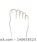 Line art illustration of the top of a foot for foot care, nail care, and coloring (right foot, vector) 140658523