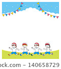 Illustration frame of children running in gym clothes 140658729