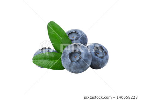 Blueberries and green leaves in natural light, PNG Blueberries and green leaves in natural light, PNG 140659228