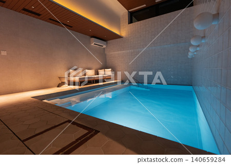 Private pool and hot spring spa at a resort hotel Private pool and hot spring spa at a resort hotel 140659284