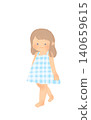 A woman wearing a dress is standing. 140659615
