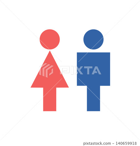 男女廁所圖示（彩色向量圖） 140659918