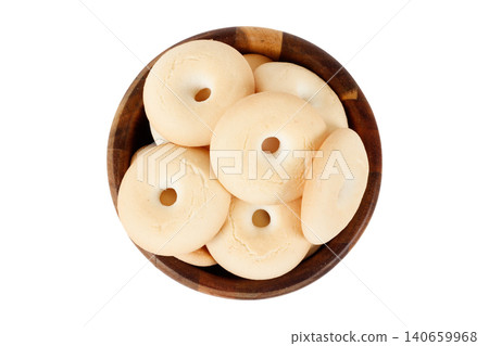 Traditional Brazilian Coconut Cookie Ring, Sequilho de Coco, Isolated on White Background Traditional Brazilian Coconut Cookie Ring, Sequilho de Coco, Isolated on White Background 140659968