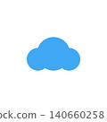 Simple blue cloud icon 140660258