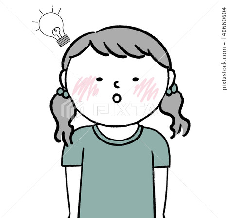 腦海中浮現出一個女孩角色插畫的圖像。 腦海中浮現出一個女孩角色插畫的圖像。 140660604