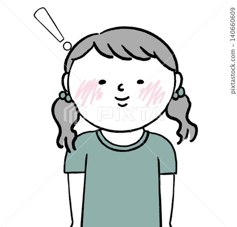 一個女孩想出了一個好主意,這是她的角色插畫。 一個女孩想出了一個好主意,這是她的角色插畫。 140660609