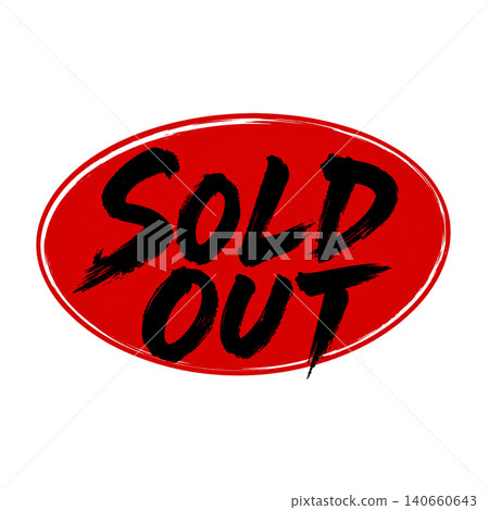 SOLD OUT / Red oval, black lettering, brushstrokes, handwritten, sold-out POP material 140660643