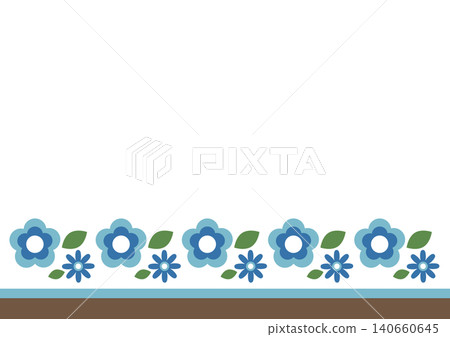 Showa retro blue flower background material Showa retro blue flower background material 140660645