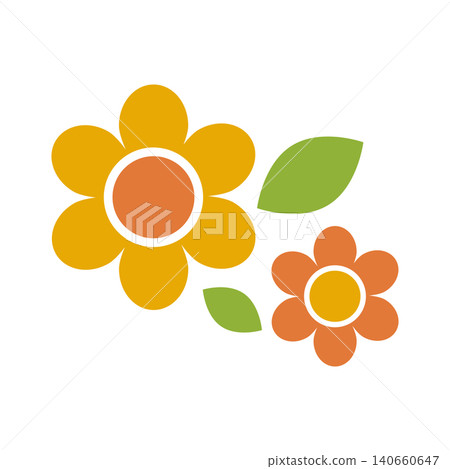 昭和時代風格的復古風格橘花插畫。 昭和時代風格的復古風格橘花插畫。 140660647