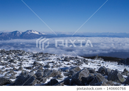 冬季的立科山頂峰及其壯麗景色 140660766