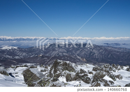 冬季的立科山頂峰及其壯麗景色 冬季的立科山頂峰及其壯麗景色 140660768