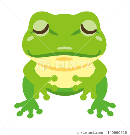 Illustration of a bowing frog character Illustration of a bowing frog character 140660816
