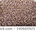 Premium dark roasted Arabica coffee beans background texture 140660925