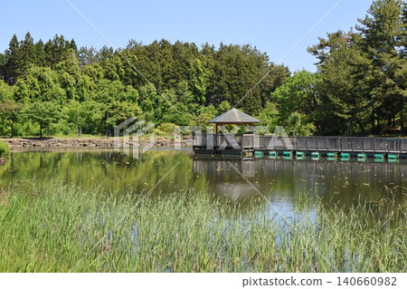 The ancient castle marsh, a gazebo on the lake The ancient castle marsh, a gazebo on the lake 140660982