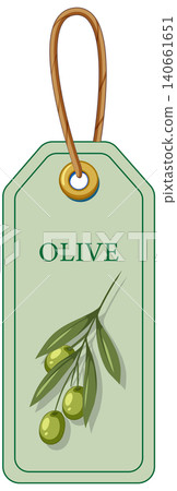 Mediterranean Olive Product Label with Twine String and Branch Illustration Mediterranean Olive Product Label with Twine String and Branch Illustration 140661651