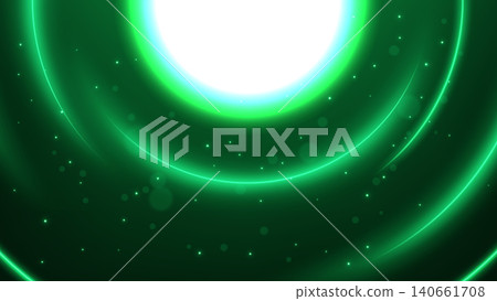 Futuristic Circle Glowing Light Effect with Sparks on Dark Background. Emerald Technology Futuristic Neon Hi Tech Communication, Vector Illustration 140661708