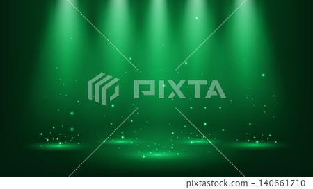 Emerald Spotlights Shining with Sparks, Vector Illustration Emerald Spotlights Shining with Sparks, Vector Illustration 140661710