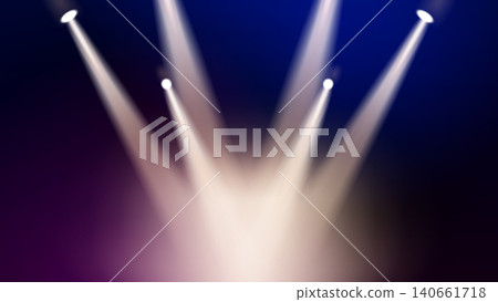Abstract Futuristic Glowing Gold Spotlight on Dark Background, Vector Illustration 140661718