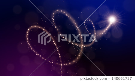 Abstract Futuristic Flying Particles Lights on Dark Background, Vector Illustration 140661737