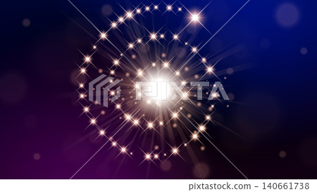 Abstract Futuristic Flying Particles Lights on Dark Background, Vector Illustration Abstract Futuristic Flying Particles Lights on Dark Background, Vector Illustration 140661738